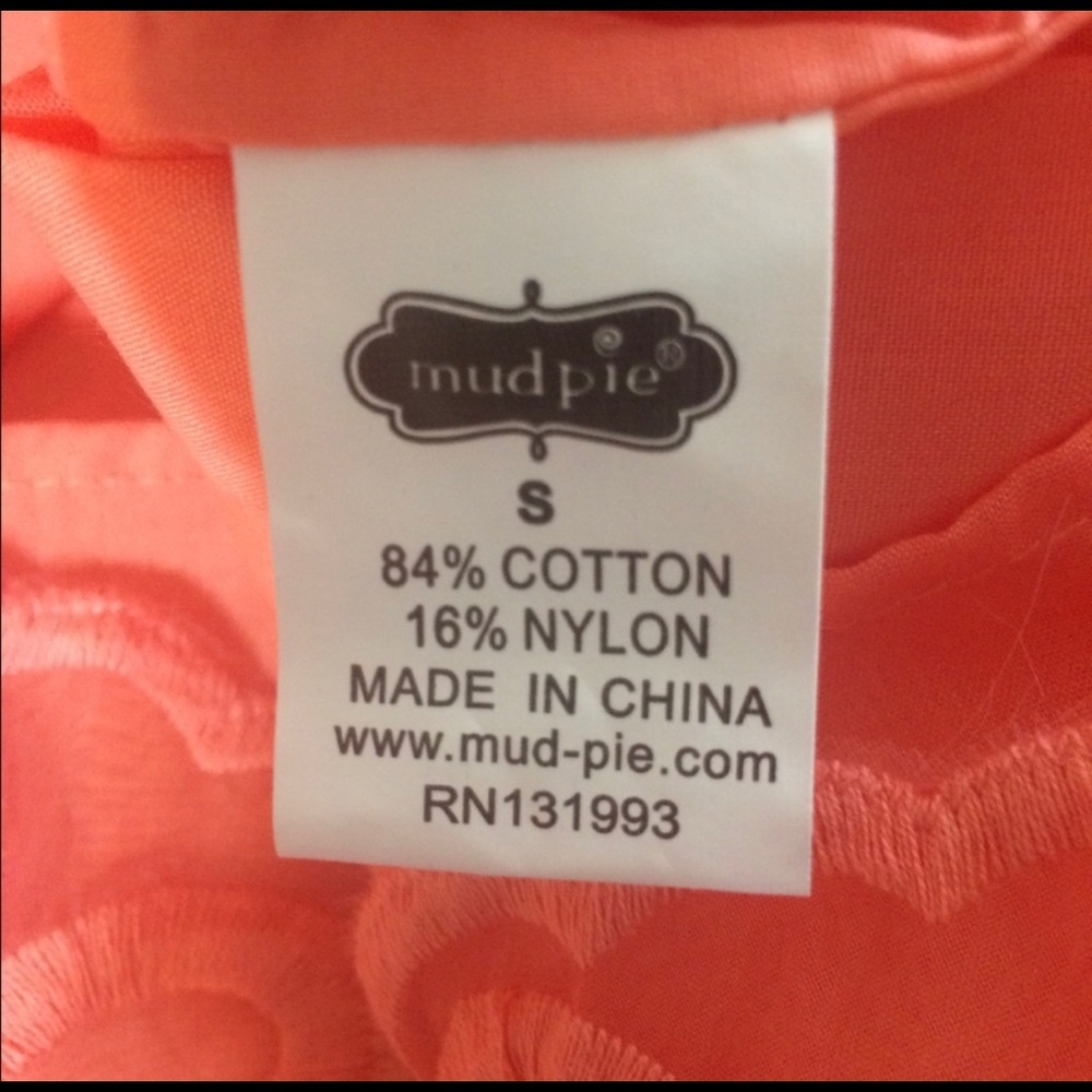 Mud Pie new coral petals floral shift dress size small - Picture 6 of 7